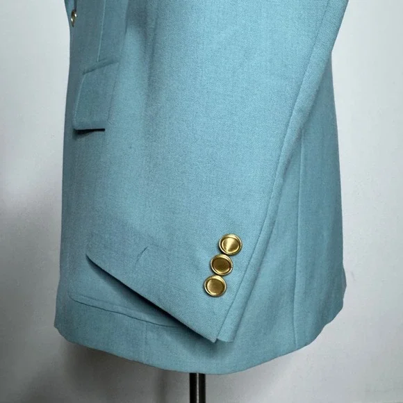 Kuppenheimer Sportsman Collection Teal Blue Wool Blend‎ Blazer Jacket Mens 42L